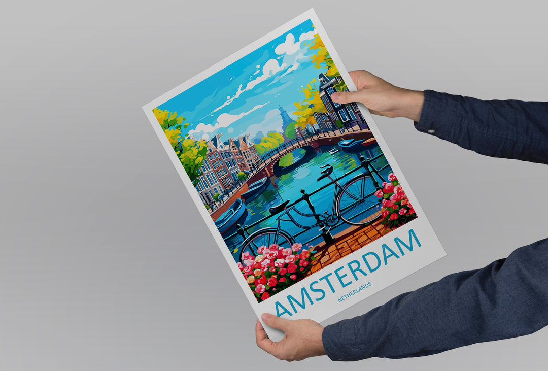 Amsterdam Travel Print Wall Art Amsterdam Wall Hanging Home Décor Amsterdam Gift Art Lovers Netherlands Art Lover Gift Amsterdam Decor