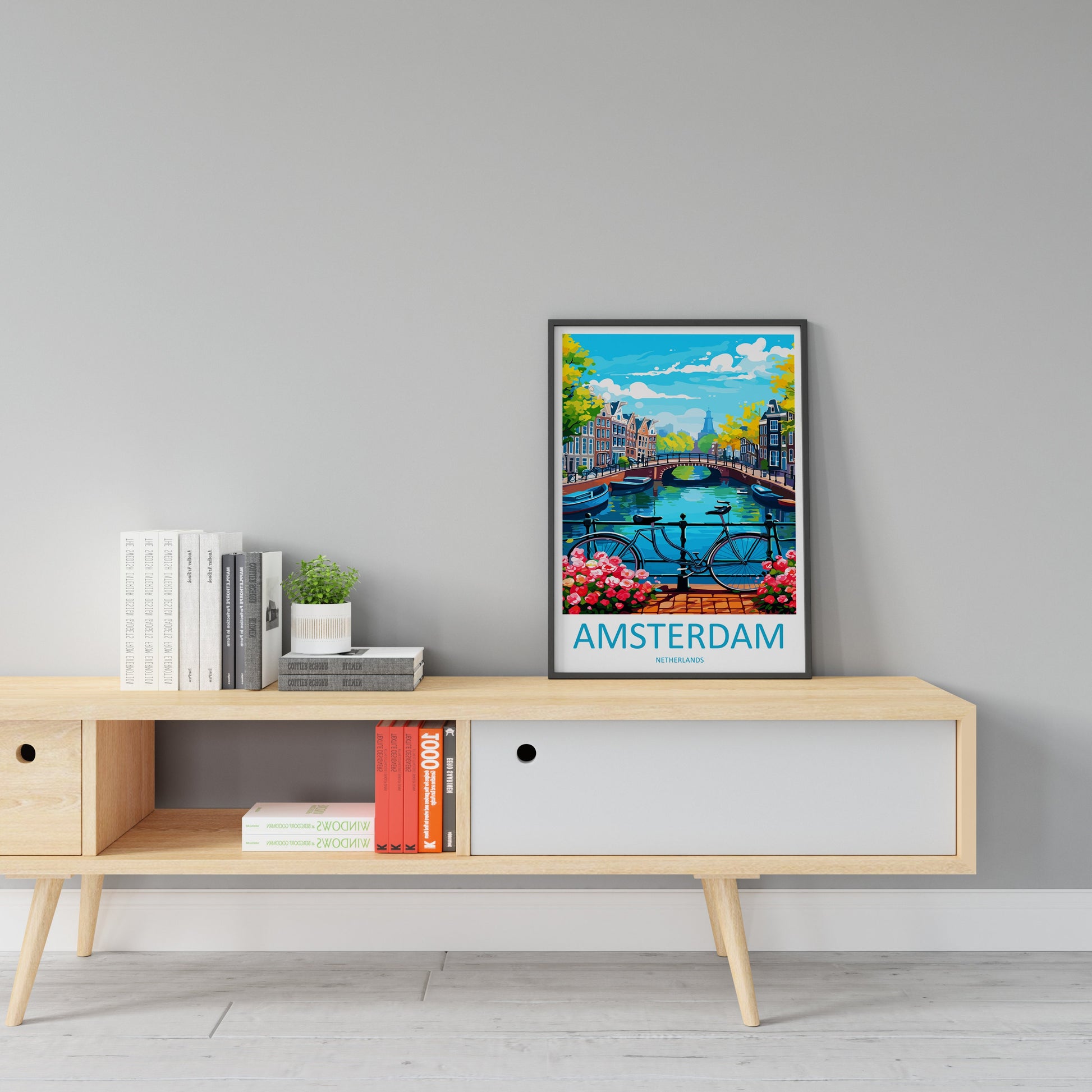 Amsterdam Travel Print Wall Art Amsterdam Wall Hanging Home Décor Amsterdam Gift Art Lovers Netherlands Art Lover Gift Amsterdam Decor