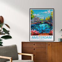 Amsterdam Travel Print Wall Art Amsterdam Wall Hanging Home Décor Amsterdam Gift Art Lovers Netherlands Art Lover Gift Amsterdam Decor