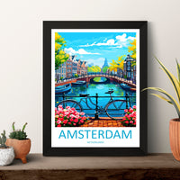 Amsterdam Travel Print Wall Art Amsterdam Wall Hanging Home Décor Amsterdam Gift Art Lovers Netherlands Art Lover Gift Amsterdam Decor