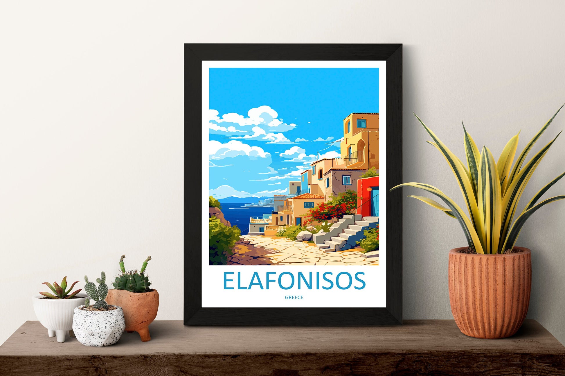 Elafonisos Travel Print Wall Art Elafonisos Greece Wall Hanging Home Decoration Elafonisos Gift Art Lovers Wall Art Print Elafonisos Greece