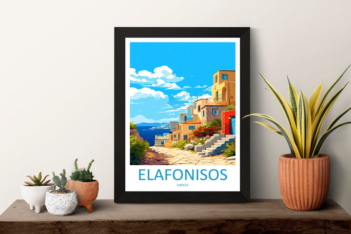 Elafonisos Travel Print Wall Art Elafonisos Greece Wall Hanging Home Decoration Elafonisos Gift Art Lovers Wall Art Print Elafonisos Greece