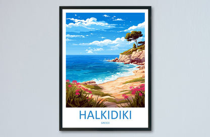 Halkidiki Travel Print Wall Art Halkidiki Wall Hanging Home Decoration Halkidiki Gift Art Lovers Wall Art Print Greece