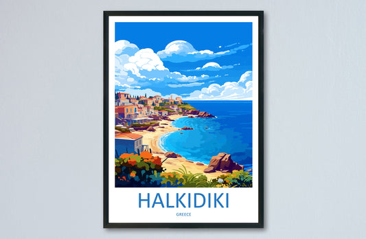 Halkidiki Travel Print Wall Art Halkidiki Wall Hanging Home Decoration Halkidiki Gift Art Lovers Wall Art Print Greece