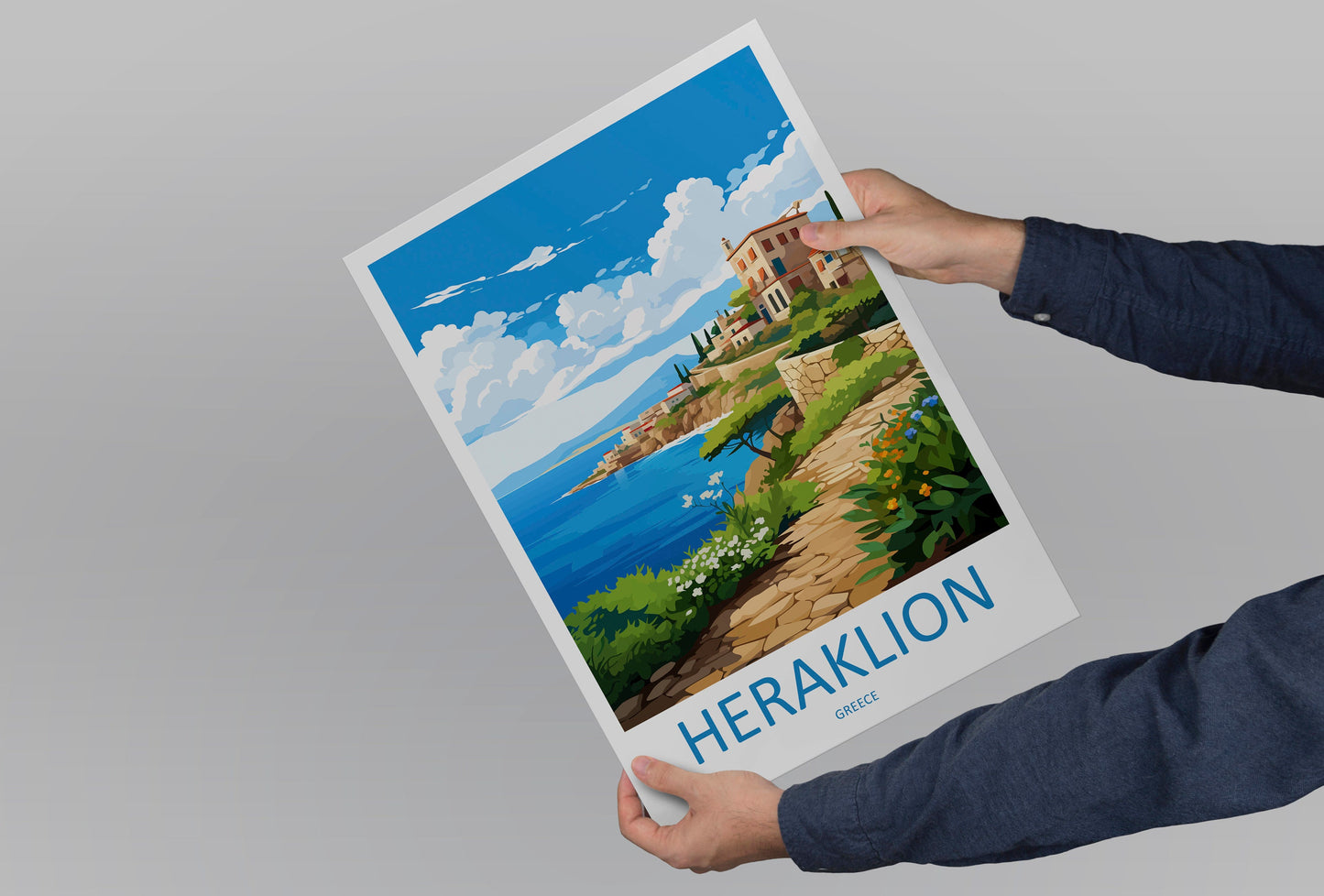 Heraklion Travel Print Wall Art Heraklion Greece Wall Hanging Home Decoration Heraklion Gift Art Lovers Wall Art Print Heraklion Greece
