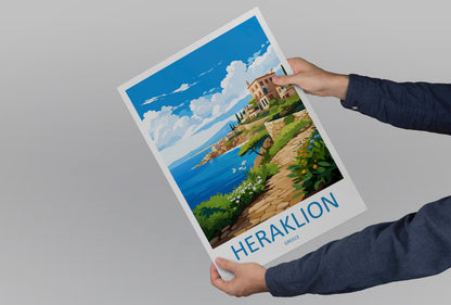 Heraklion Travel Print Wall Art Heraklion Greece Wall Hanging Home Decoration Heraklion Gift Art Lovers Wall Art Print Heraklion Greece