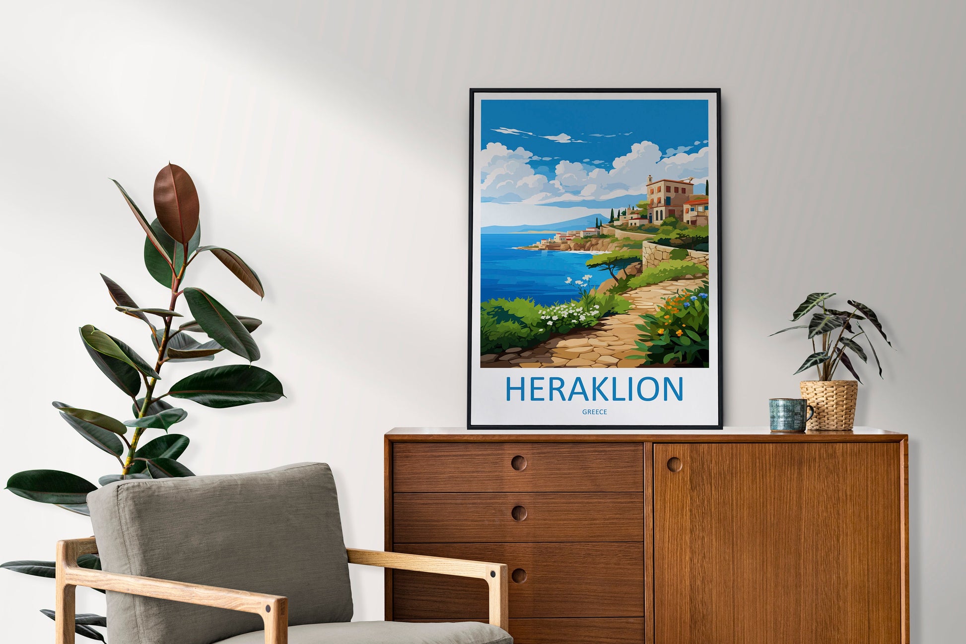 Heraklion Travel Print Wall Art Heraklion Greece Wall Hanging Home Decoration Heraklion Gift Art Lovers Wall Art Print Heraklion Greece
