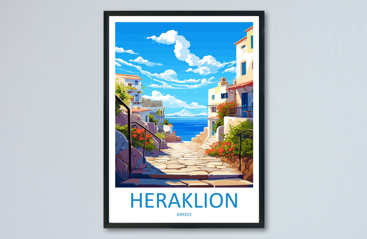 Heraklion Travel Print Wall Art Heraklion Greece Wall Hanging Home Decoration Heraklion Gift Art Lovers Wall Art Print Heraklion Greece