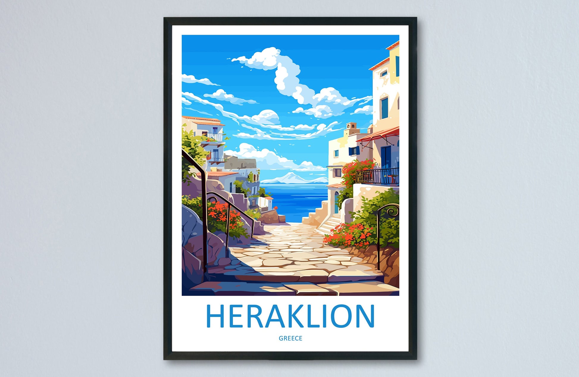 Heraklion Travel Print Wall Art Heraklion Greece Wall Hanging Home Decoration Heraklion Gift Art Lovers Wall Art Print Heraklion Greece