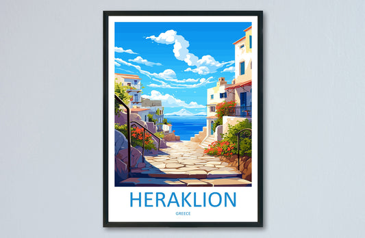 Heraklion Travel Print Wall Art Heraklion Greece Wall Hanging Home Decoration Heraklion Gift Art Lovers Wall Art Print Heraklion Greece