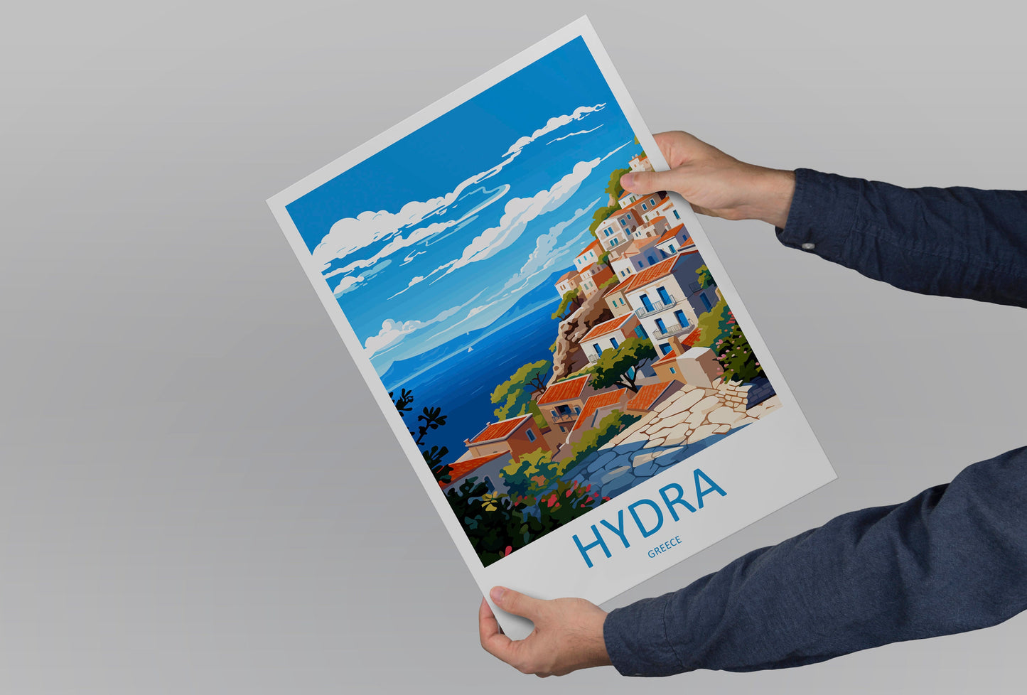 Hydra Travel Print Wall Art Hydra Greece Wall Hanging Home Decoration Hydra Gift Art Lovers Wall Art Print Hydra Greece Wall Art
