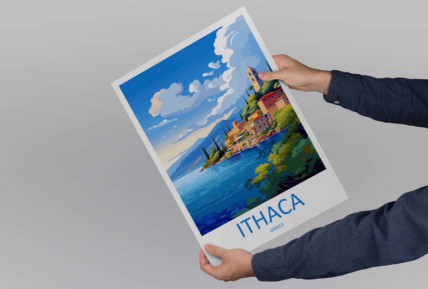 Ithaca Travel Print Wall Art Ithaca Greece Wall Hanging Home Decoration Ithaca Gift Art Lovers Wall Art Print Ithaca Greece Wall Art