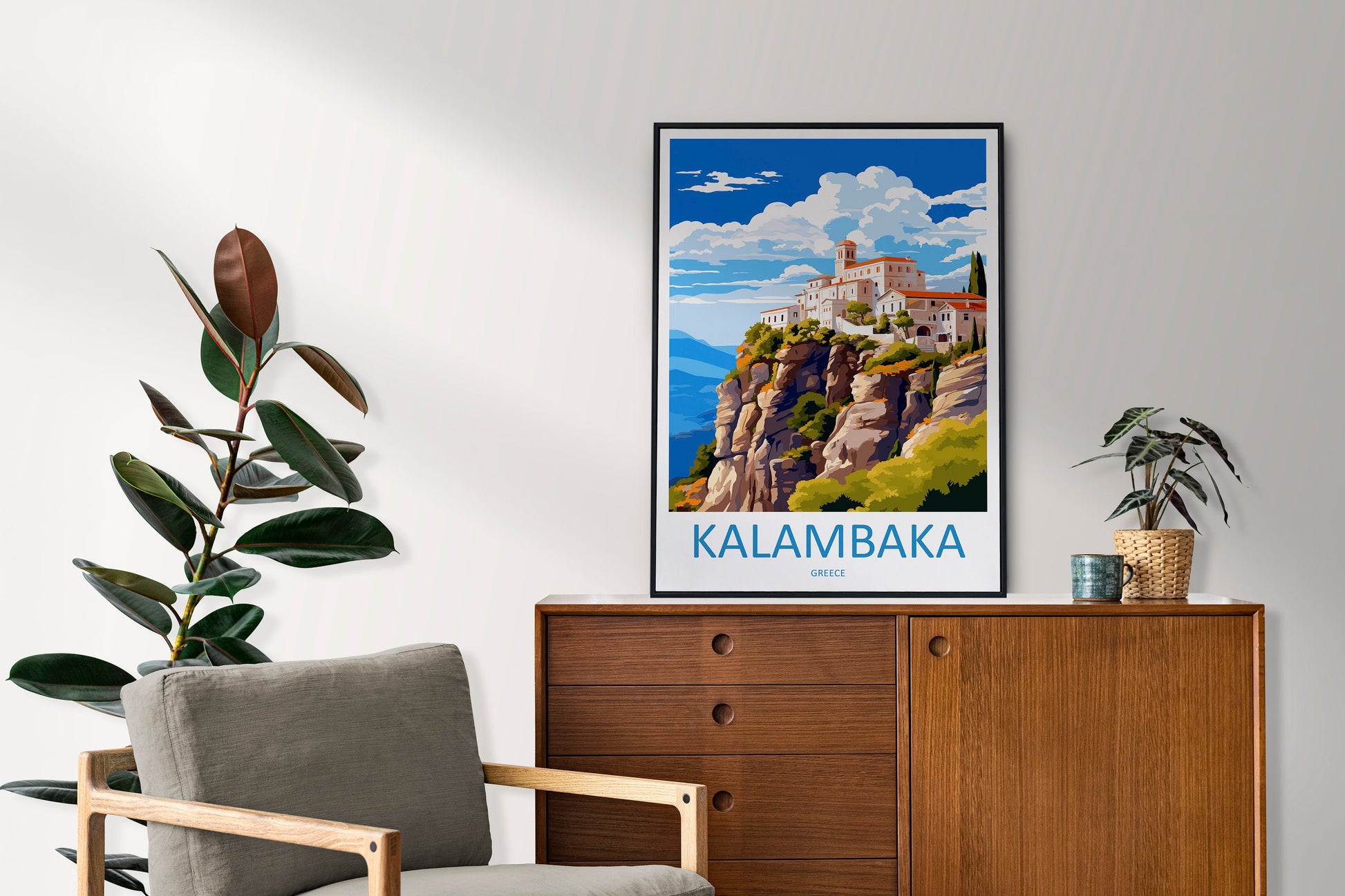 Kalambaka Travel Print Wall Art Kalambaka Greece Wall Hanging Home Decoration Kalambaka Gift Art Lovers Wall Art Print Kalambaka Greece