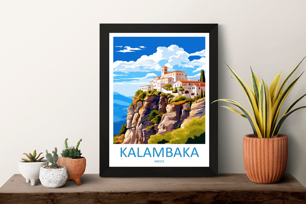 Kalambaka Travel Print Wall Art Kalambaka Greece Wall Hanging Home Decoration Kalambaka Gift Art Lovers Wall Art Print Kalambaka Greece