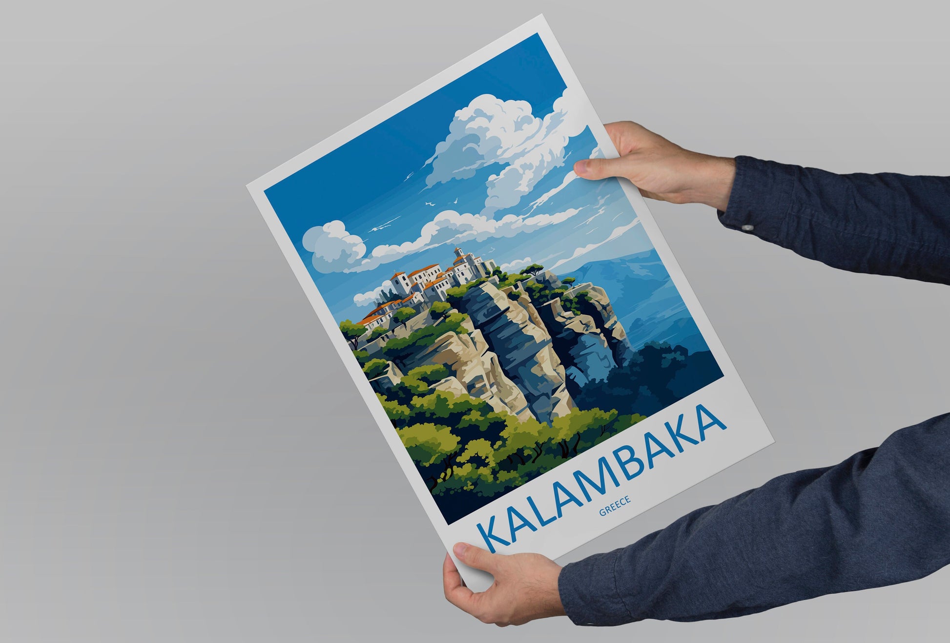 Kalambaka Travel Print Wall Art Kalambaka Greece Wall Hanging Home Decoration Kalambaka Gift Art Lovers Wall Art Print Kalambaka Greece