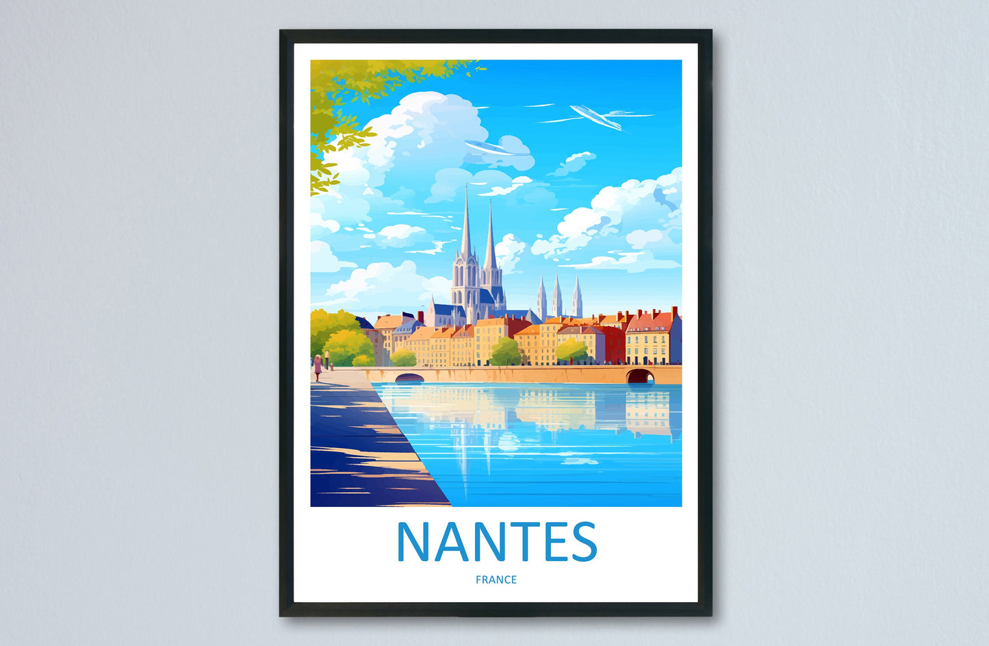 Nantes Travel Print Wall Art Nantes Wall Hanging Home Decoration Nantes Gift Art Lovers Wall Art Print Art Nantes Wall Hanging Art Poster