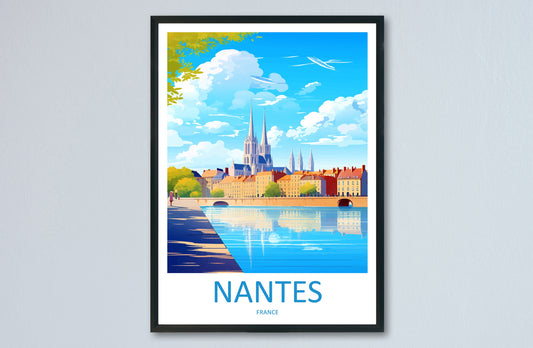 Nantes Travel Print Wall Art Nantes Wall Hanging Home Decoration Nantes Gift Art Lovers Wall Art Print Art Nantes Wall Hanging Art Poster