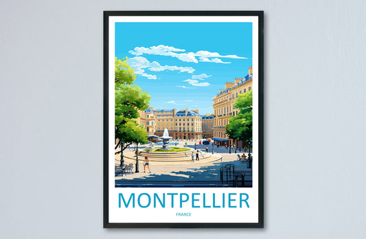 Montpellier Travel Print Wall Art Montpellier Wall Hanging Home Decoration Montpellier Gift Art Lovers Wall Art Print Art Montpellier