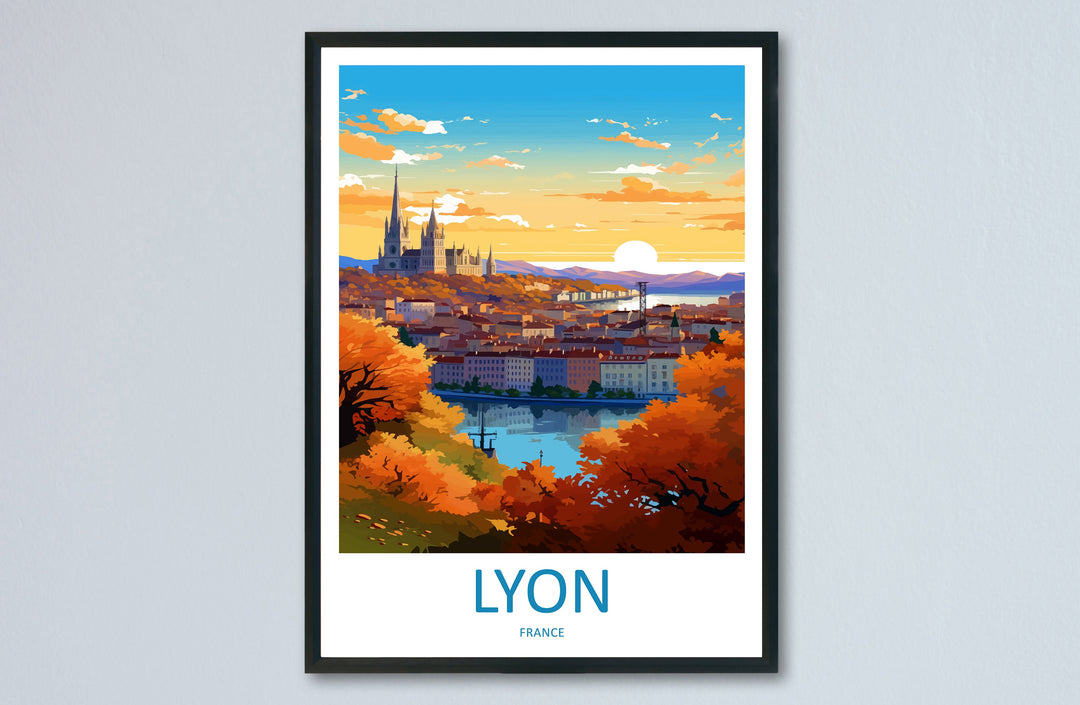Lyon Print Lyon Wall Art for Travel Enthusiast Gift Wall Hanging Lyon France Home Decor Hanging Lyon Travel Print Wall Poster Lyon Decor Art