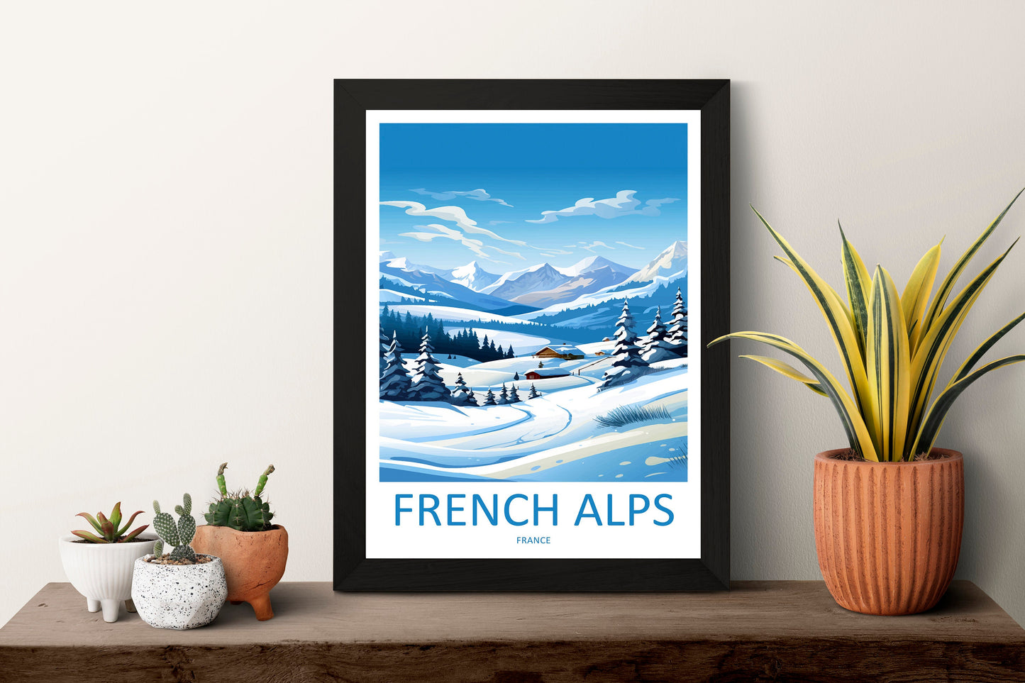 French Alps Travel Print Wall Art French Alps Wall Hanging Home Décor French Alps Gift Art Lovers France Art French Alps Art
