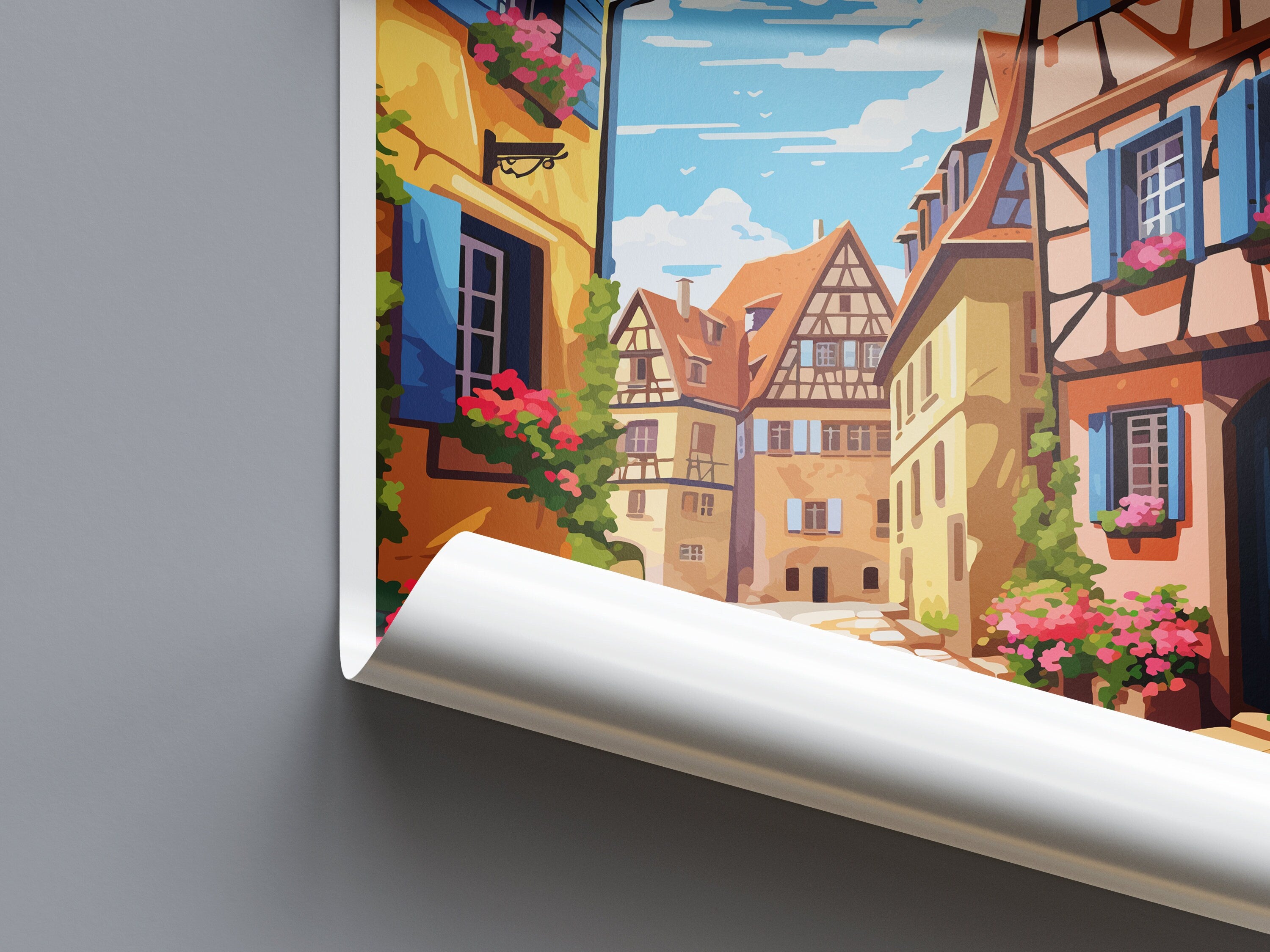 Alsace Print Alsace Home Decor Cityscape Art Print Alsace Wall Art for Travel Enthusiast Gift Wall Hanging Alsace France Wall Poster Decor