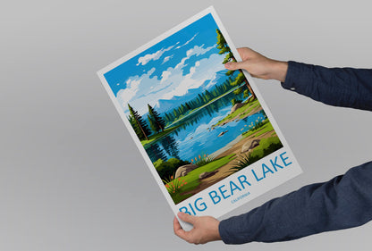 Big Bear Lake Travel Print Wall Art Big Bear Lake Wall Hanging Home Décor Big Bear Lake Gift Art Lovers California Art Lover Gift Lake Art
