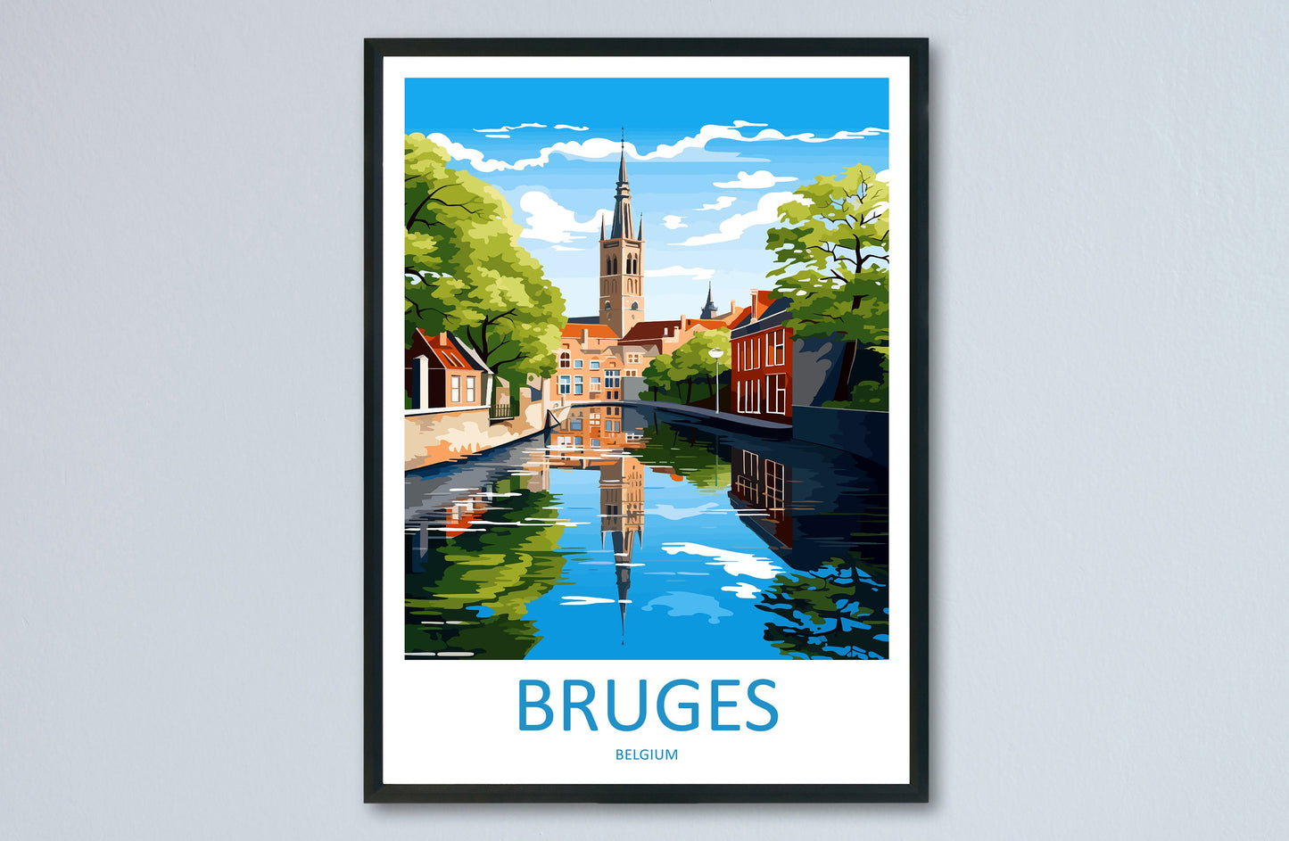 Bruges Travel Print Wall Art Bruges Wall Hanging Home Décor Bruges Gift Art Lovers Belgium Art Lover Gift Bruges Wall Décor