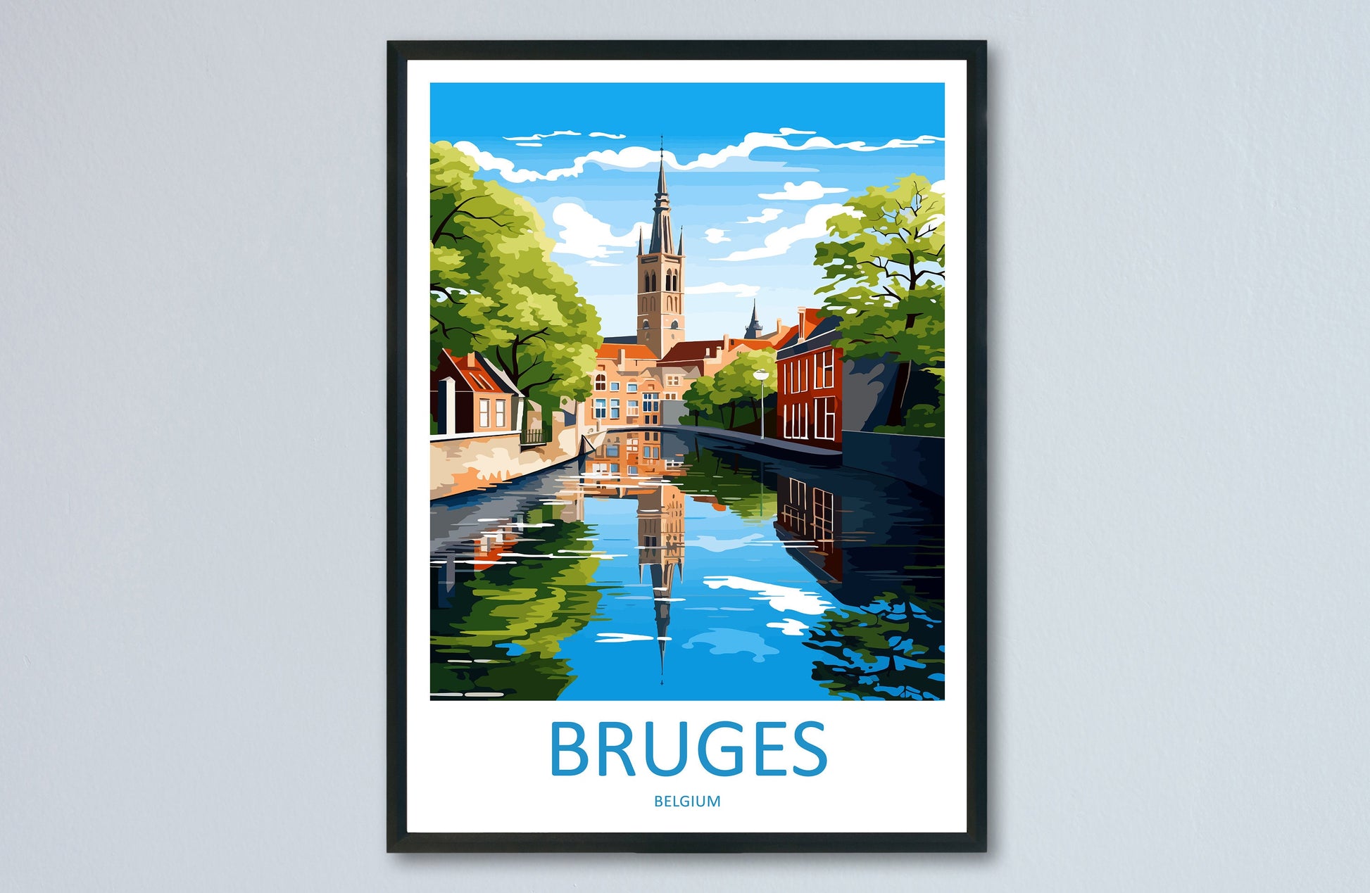 Bruges Travel Print Wall Art Bruges Wall Hanging Home Décor Bruges Gift Art Lovers Belgium Art Lover Gift Bruges Wall Décor