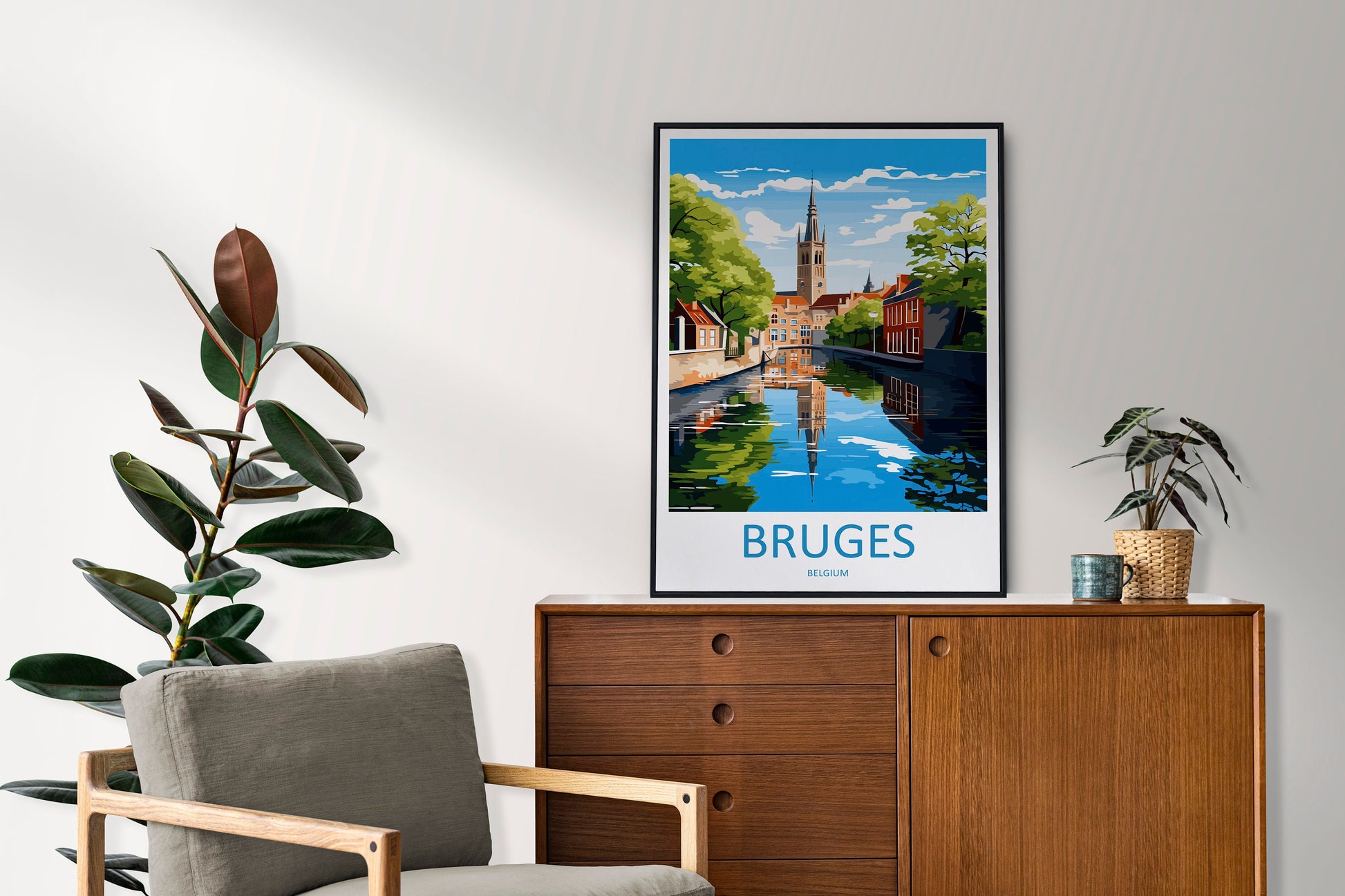 Bruges Travel Print Wall Art Bruges Wall Hanging Home Décor Bruges Gift Art Lovers Belgium Art Lover Gift Bruges Wall Décor