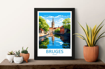 Bruges Travel Print Wall Art Bruges Wall Hanging Home Décor Bruges Gift Art Lovers Belgium Art Lover Gift Bruges Wall Décor