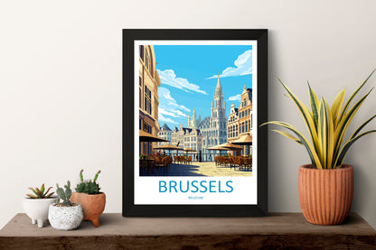 Brussels Travel Print Wall Art Brussels Wall Hanging Home Décor Brussels Gift Art Lovers Belgium Art Lover Gift Brussels Wall Décor