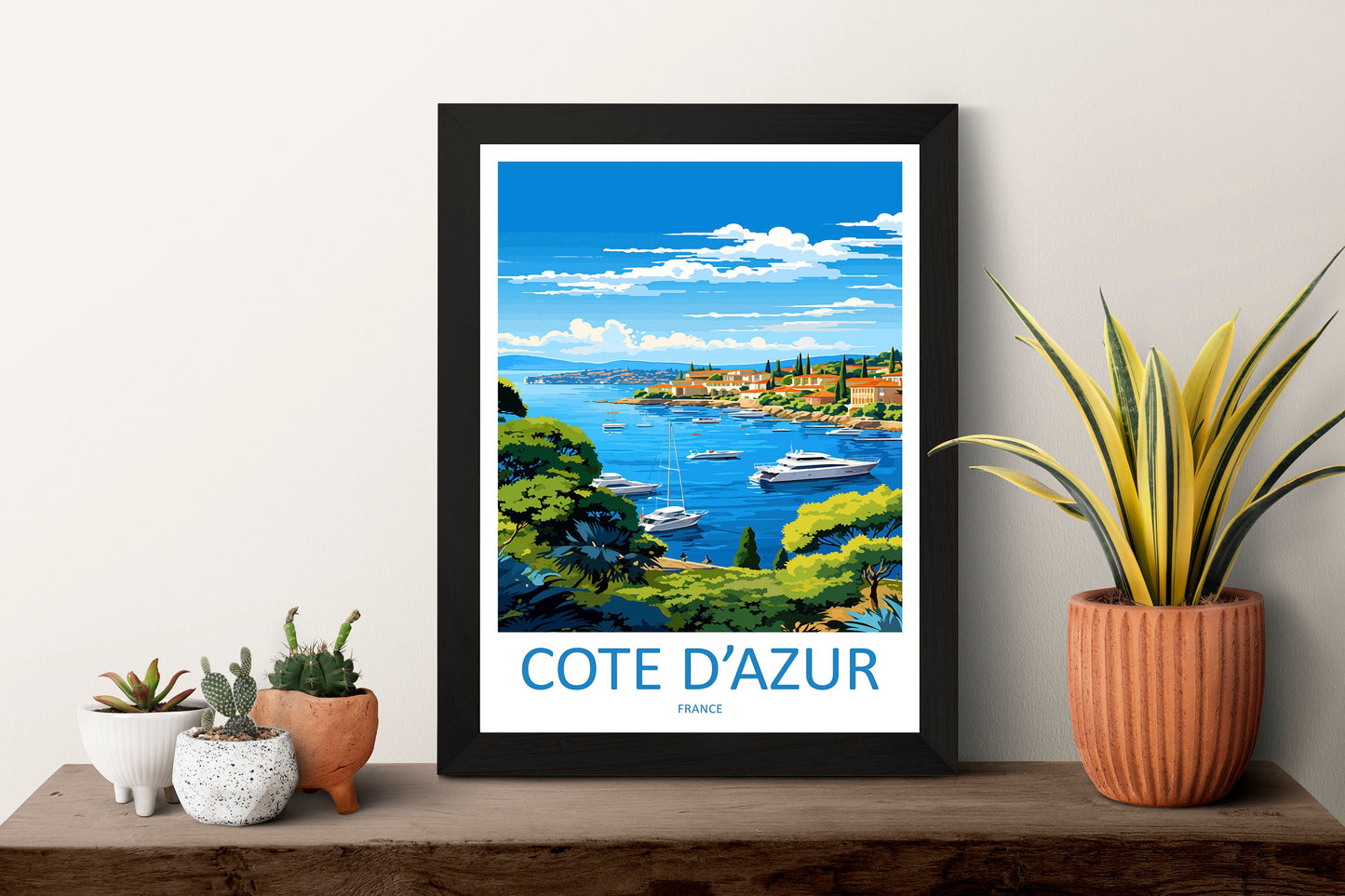 Cote D'azur Travel Print Wall Art Cote D'azur Wall Hanging Home Decor Cote D'azur France Gift Art Lovers Wall Art Print Art Cote D'azur