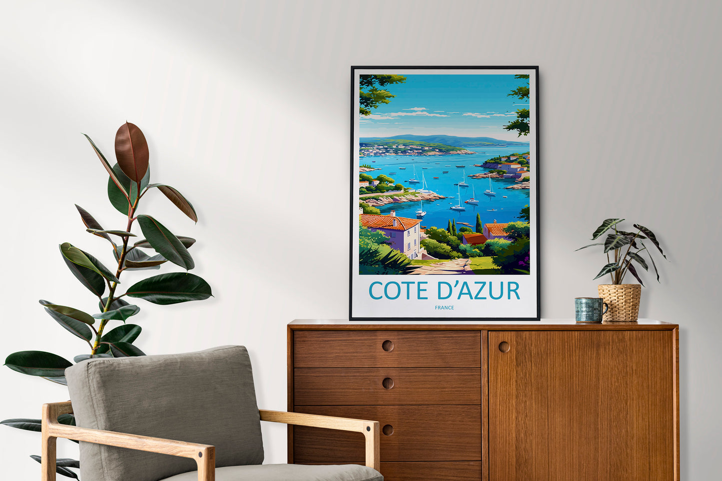 Cote D'azur Travel Print Wall Art Cote D'azur Wall Hanging Home Decor Cote D'azur France Gift Art Lovers Wall Art Print Art Cote D'azur
