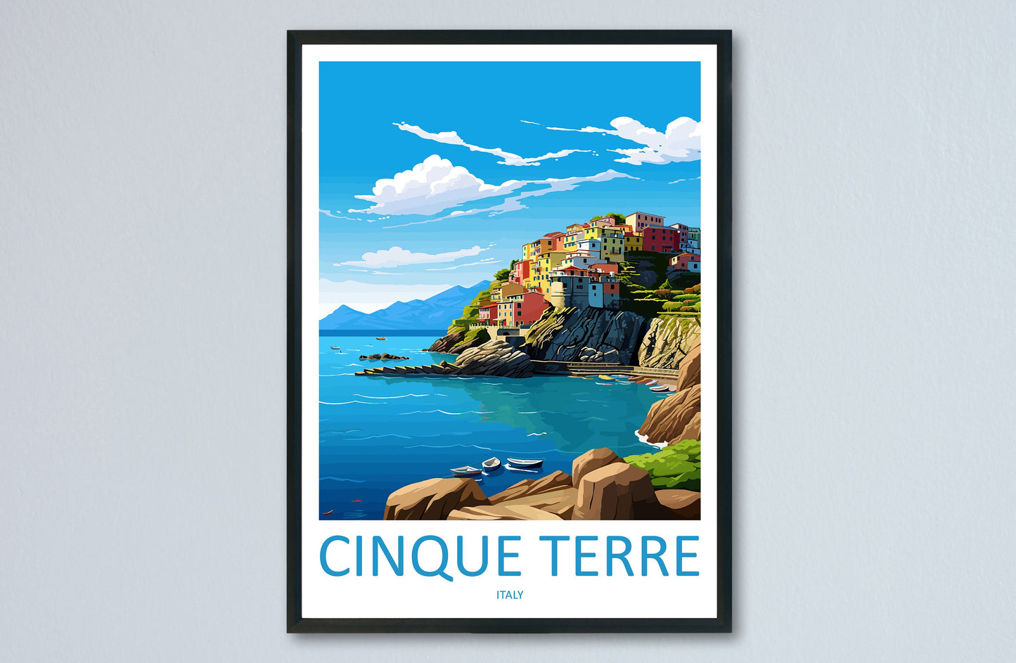 Cinque Terre Travel Print Wall Art Cinque Terre Italy Wall Hanging Home Decoration Cinque Terre Gift Art Lovers Wall Art Print Patmos Italy