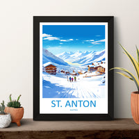 St. Anton Travel Print Wall Art St. Anton Wall Hanging Home Décor St. Anton Gift Art Lovers Ski Art Lover Gift St. Anton Print Skiing Print