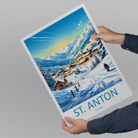 St. Anton Travel Print Wall Art St. Anton Wall Hanging Home Décor St. Anton Gift Art Lovers Ski Art Lover Gift St. Anton Print Skiing Print