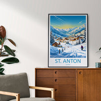 St. Anton Travel Print Wall Art St. Anton Wall Hanging Home Décor St. Anton Gift Art Lovers Ski Art Lover Gift St. Anton Print Skiing Print