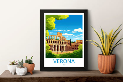 Verona Travel Print Wall Art Verona Italy Wall Hanging Home Decoration Verona Gift Art Lovers Wall Art Print Verona Italy Wall Art Poster