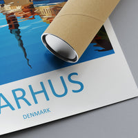 Aarhus Travel Print Wall Art Aarhus Wall Hanging Home Décor Aarhus Gift Art Lovers Denmark Art Lover Gift Aarhus Wall Décor
