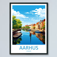 Aarhus Travel Print Wall Art Aarhus Wall Hanging Home Décor Aarhus Gift Art Lovers Denmark Art Lover Gift Aarhus Wall Décor