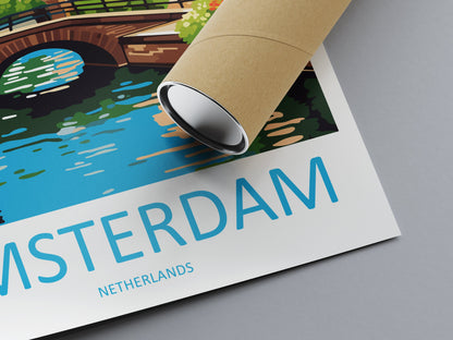 Amsterdam Travel Print Wall Art Amsterdam Wall Hanging Home Décor Amsterdam Gift Art Lovers Netherlands Art Lover Gift Amsterdam Decor