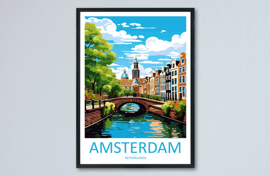 Amsterdam Travel Print Wall Art Amsterdam Wall Hanging Home Décor Amsterdam Gift Art Lovers Netherlands Art Lover Gift Amsterdam Decor