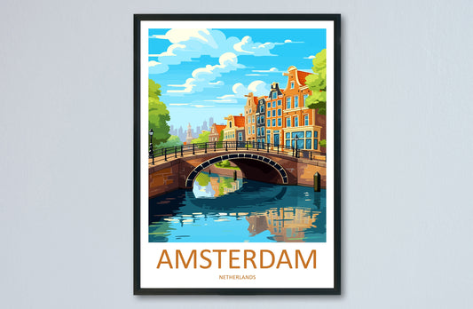 Amsterdam Travel Print Wall Art Amsterdam Wall Hanging Home Décor Amsterdam Gift Art Lovers Netherlands Art Lover Gift Amsterdam Decor