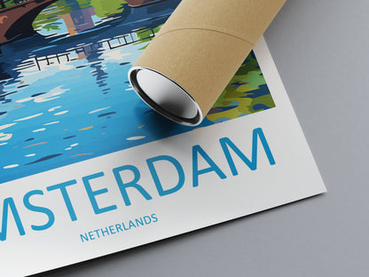 Amsterdam Travel Print Wall Art Amsterdam Wall Hanging Home Décor Amsterdam Gift Art Lovers Netherlands Art Lover Gift Amsterdam Decor