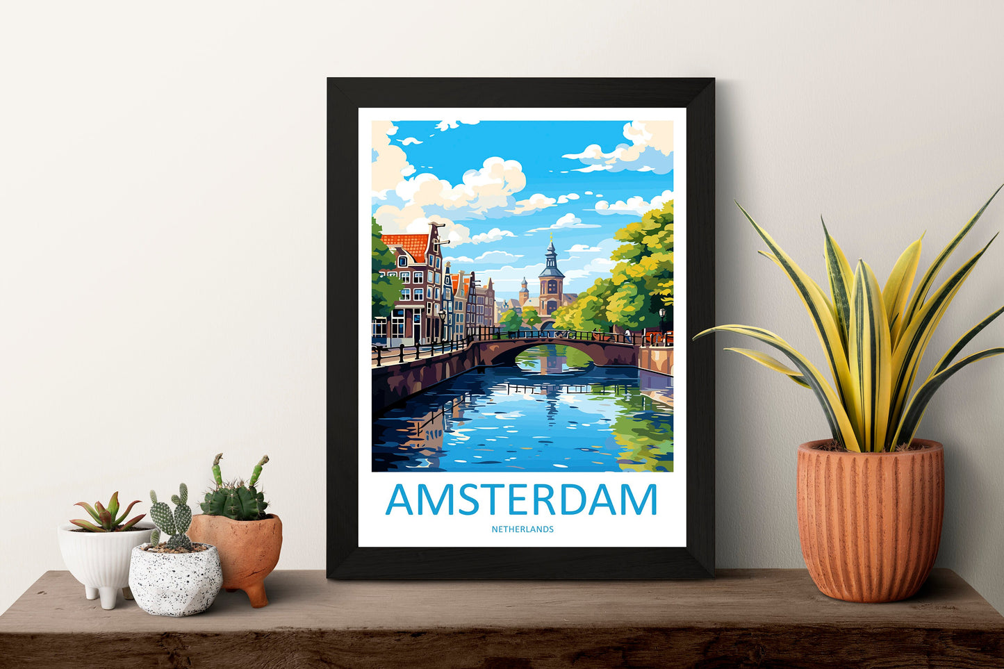 Amsterdam Travel Print Wall Art Amsterdam Wall Hanging Home Décor Amsterdam Gift Art Lovers Netherlands Art Lover Gift Amsterdam Decor