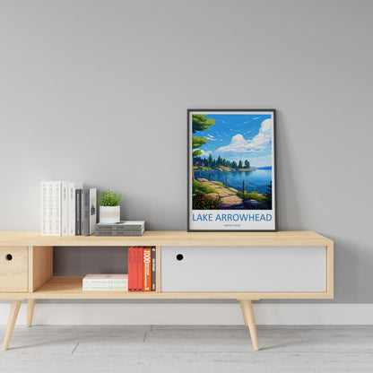 Lake Arrowhead Travel Print Wall Art Lake Arrowhead Wall Hanging Home Décor Lake Arrowhead Gift Art Lovers California Art Lover Gift