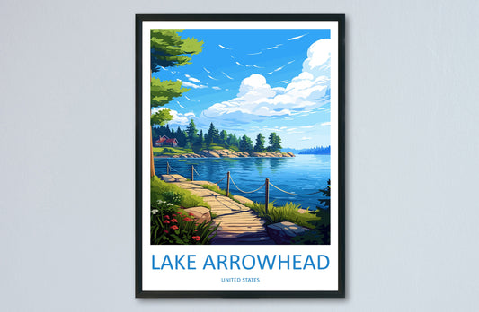 Lake Arrowhead Travel Print Wall Art Lake Arrowhead Wall Hanging Home Décor Lake Arrowhead Gift Art Lovers California Art Lover Gift