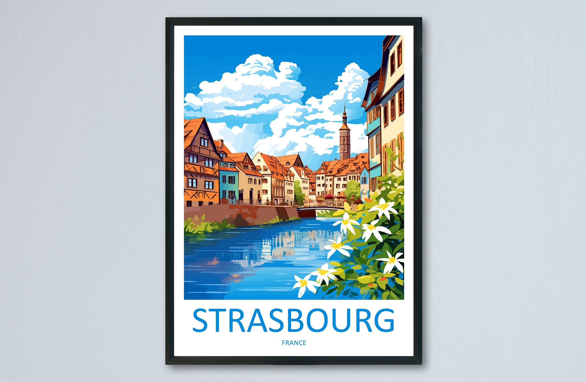 Strasbourg Travel Print Wall Art Strasbourg Wall Hanging Home Decoration Strasbourg France Gift Art Lovers Wall Art Print Art Strasbourg Art