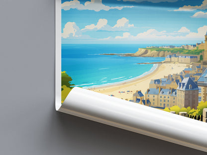Saint-Malo Travel Print Wall Art Saint-Malo Wall Hanging Home Décor Saint-Malo Gift Art Lovers France Art Lover Gift Saint-Malo Print