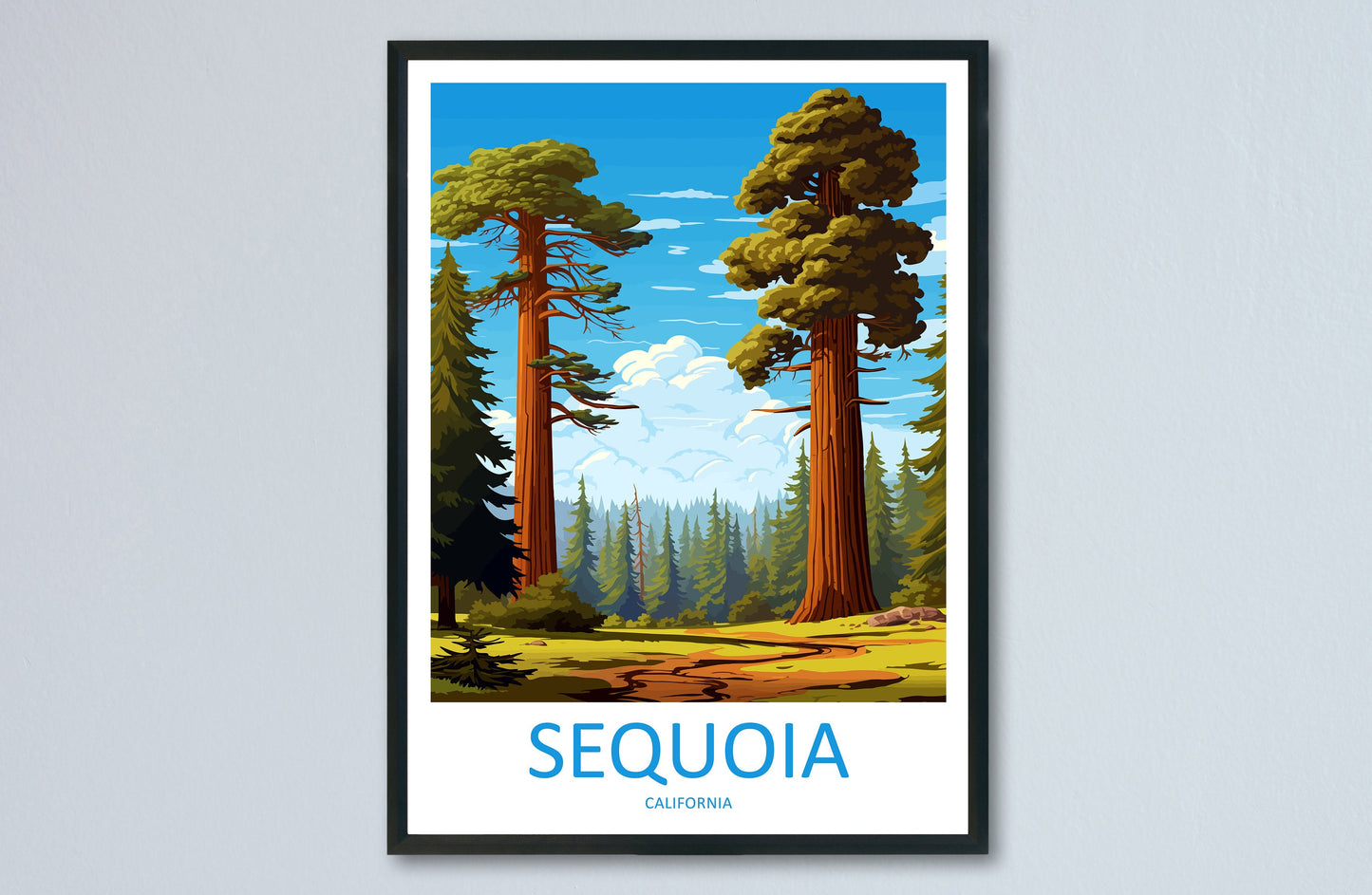 Sequoia National Park Travel Print Wall Art Sequoia Wall Hanging Home Décor Sequoia Gift Art Lovers California Art Lover Gift